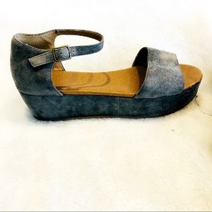 J Jill grey suede platform sandals 10m